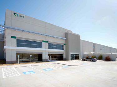 An exterior shot of a Build to suit Prologis Park 212, showing surrounding handicapped parking spots