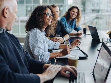 Prologis employees at a conference table