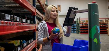 woman working in warehouse