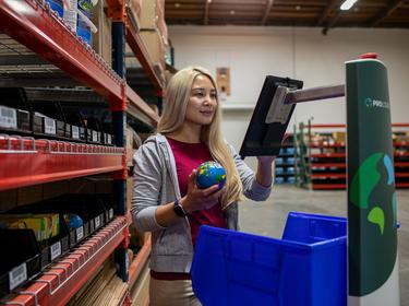 woman working in warehouse