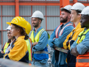 group of people in warehouse